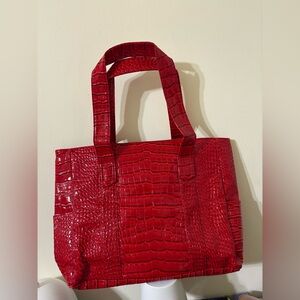 Red Croc Embossed Tote - NWOT